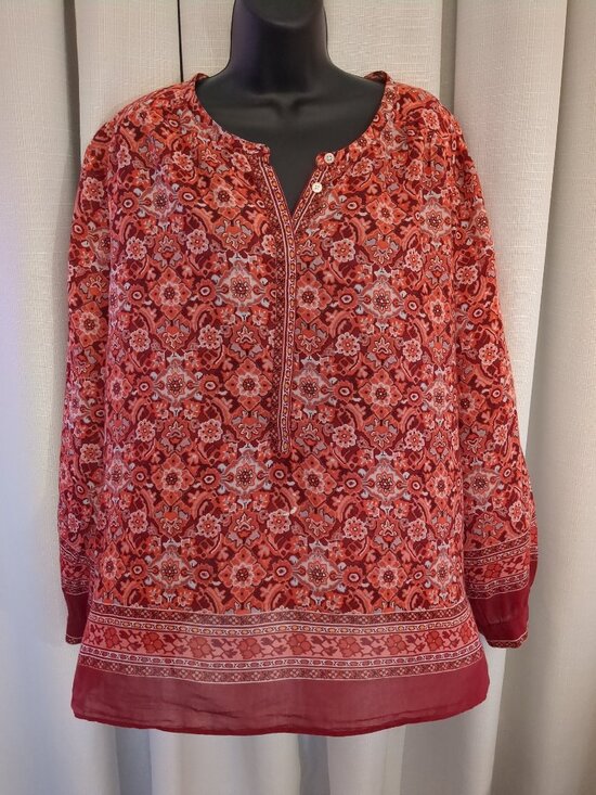 Loft Fashion Tops - Long Sleeve Button Down Midway Tunic Top